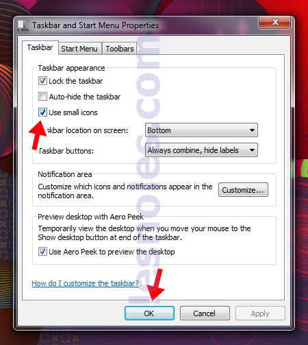 Cara Memperkecil Ukuran Taskbar Pada Windows 7