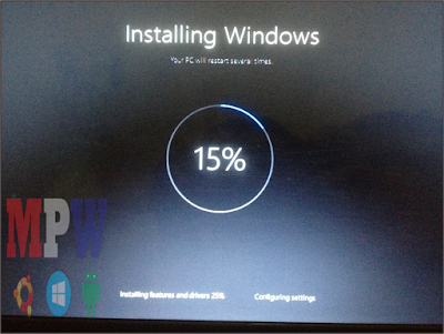installing new windows 10 after reset