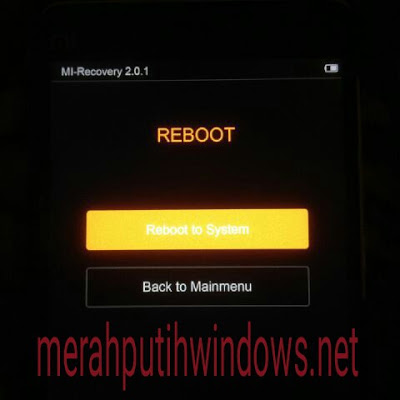 reboot after wipe complete