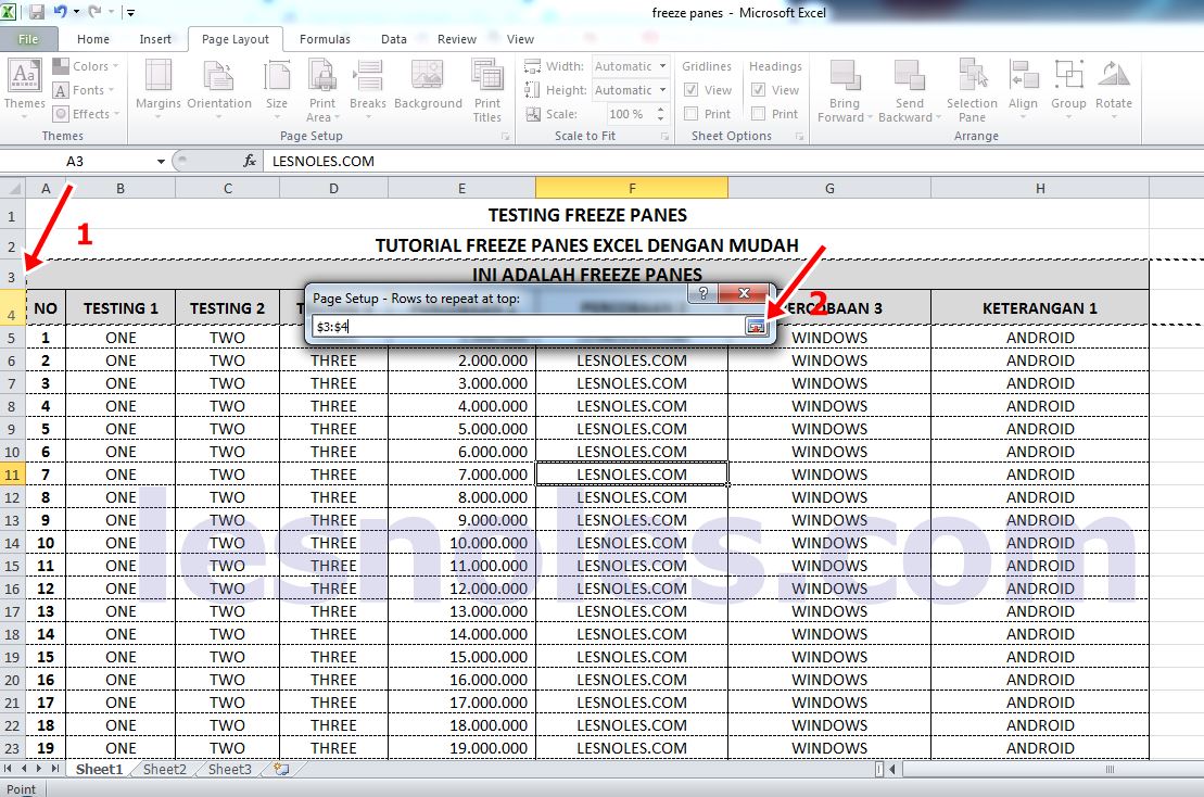 Cara Mudah Agar Judul Tabel Kolom Excel Tercetak di Semua Halaman