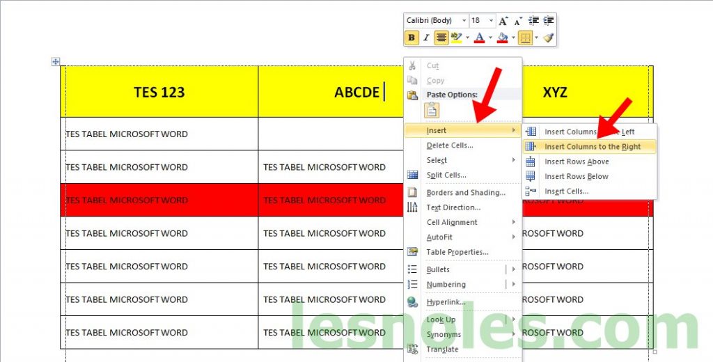 Cara Menambah Kolom di Tabel Microsoft Word