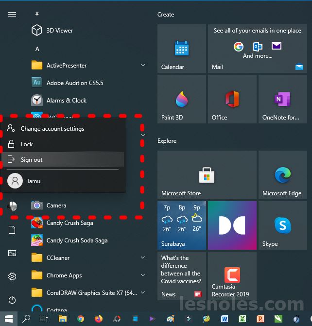 Beberapa Cara Sign Out/Keluar Akun di Windows 10