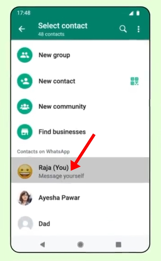 Cara Mengirim Pesan WhatsApp ke Nomor Sendiri