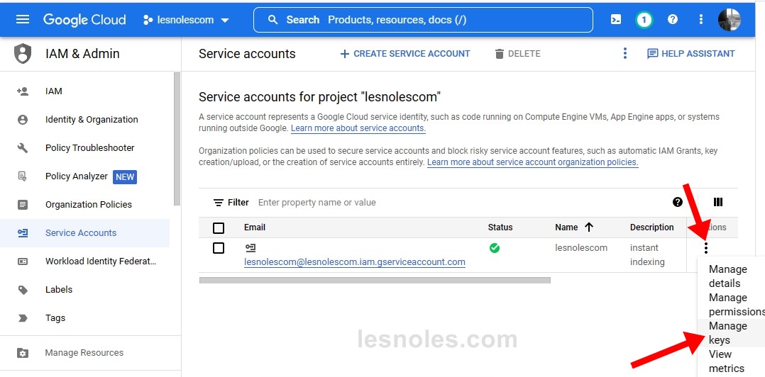 Membuat Service Account di Google Cloud Console Platform