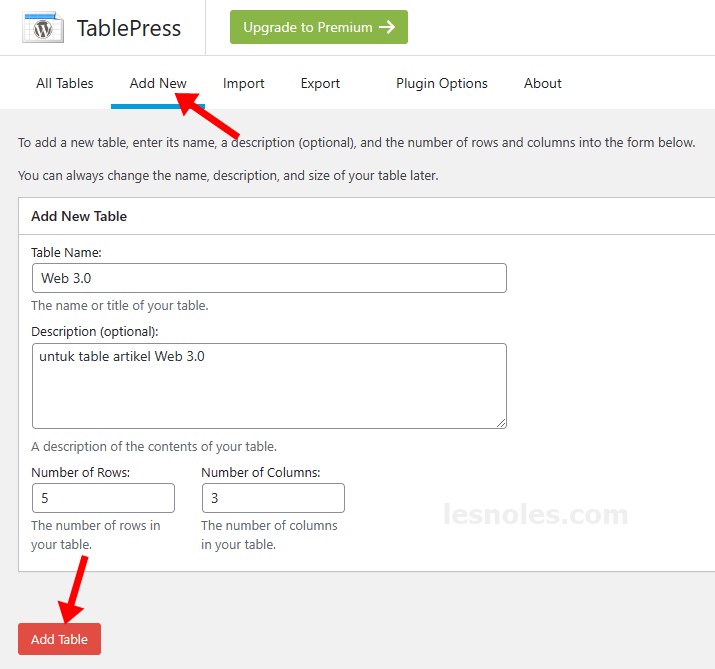Cara Membuat Tabel di WordPress